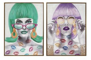 Картина DKD Home Decor Fashion Girls (60 x 3,5 x 80 cm) (2 броя)