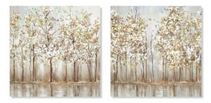 Пластно DKD Home Decor Дървета Традиционен (2 броя) (90 x 2 x 90 cm)