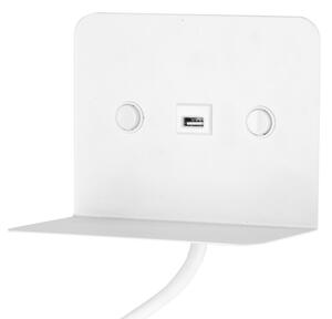ONLI - LED Гъвкав малка лампа с рафт и USB зареждане PLAK LED/1W/230V бял
