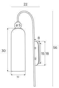 MAXLIGHT W0333 - Аплик CAMPANILA 1xE27/40W/230V месинг/сиво