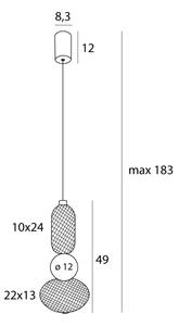 MAXLIGHT P0591 - LED Пендел BORA LED/10W/230V Ø 22 см бял/черен