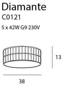 MAXLIGHT C0121 - Плафон DIAMANTE 5xG9/42W/230V Ø 38 см хром