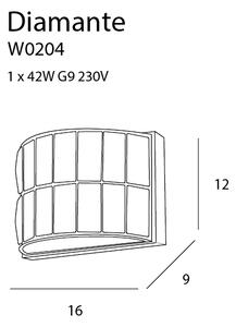 MAXLIGHT W0204 - Аплик DIAMANTE 1xG9/42W/230V хром