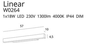 MAXLIGHT W0264 - LED Димируема лампа за огледало в баня LINEAR LED/18W/230V IP44 черен