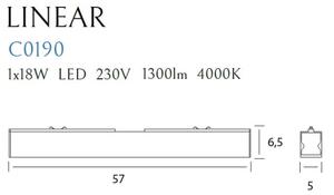 MAXLIGHT C0190 - LED Плафониера LINEAR LED/18W/230V 57 см черен