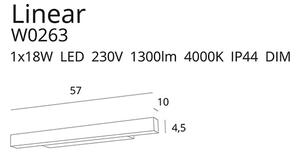 MAXLIGHT W0263 - LED Димируема лампа за огледало в баня LINEAR LED/18W/230V IP44 бял