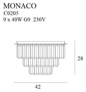 MAXLIGHT C0205 - Плафон MONACO 9xG9/40W/230V Ø 42 см златист