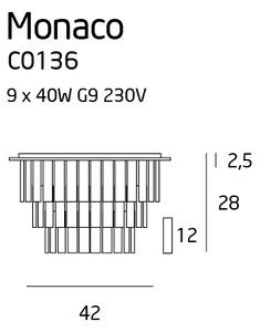 MAXLIGHT C0136 - Плафон MONACO 9xG9/40W/230V Ø 42 см хром