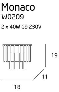 MAXLIGHT W0209 - Аплик MONACO 2xG9/40W/230V хром