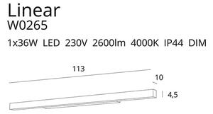 MAXLIGHT W0265 - LED Димируема лампа за огледало в баня LINEAR LED/36W/230V IP44 бял