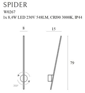 MAXLIGHT W0267 - LED Екстериорен аплик ПАЯК LED/8,4W/230V IP44 черен