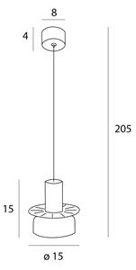 MAXLIGHT P0530 - LED Пендел SIGNATURE LED/8W/230V Ø 15 см месинг/прозрачен