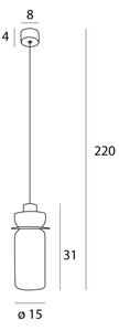 MAXLIGHT P0531 - LED Пендел SIGNATURE LED/8W/230V Ø 15 см месинг/прозрачен