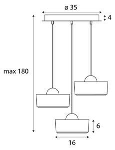 MAXLIGHT P0543 - LED Пендел LIPARI LED/22W/230V Ø 35 см прозрачен