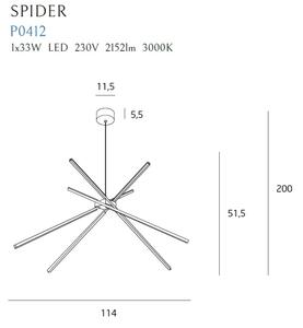 MAXLIGHT P0412 - LED Пендел ПАЯК LED/33W/230V черен