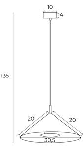 MAXLIGHT P0505 - LED Пендел VULCANO LED/5W/230V Ø 30,5 см бял