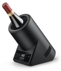 Настолен охладител за вино Caso VinoCase Black, 72W, 5-18°C, За бутилки с диаметър 9 см, Сензорно управление, Тих, LED, Черен мат