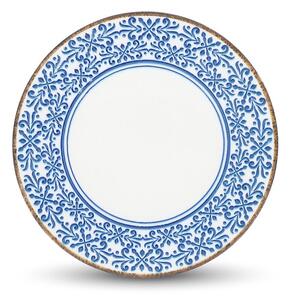 Бяла/синя порцеланова чиния ø 25 cm Azul – BonBistro