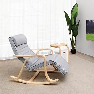 Люлеещ се стол, Songmics, сив, 116x67x88 см