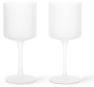 Ferm LIVING - Ripple Бяло Wine Glasses Set of 2 Frosted ferm LIVING