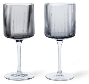 Ferm LIVING - Ripple Бяло Wine Glasses Set of 2 Smoked Сив ferm LIVING