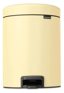 Кош за боклук с педал Brabantia NewIcon 1008840, 5 л, Леко затваряне, Противоплъзгаща основа, Жълт