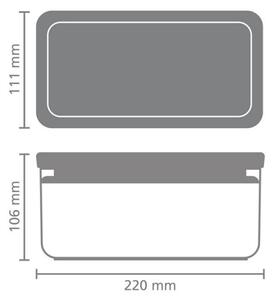 Кутия за съхранение на продукти Brabantia Tasty+ Stackable 1008874, 1.5 л, Силиконово уплътнение, Без BPA, Светлосив