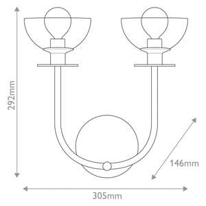 Alora Mood ALM-SYLVIA-2WB-BK-CL - Стенно осветително тяло SYLVIA 2xE14/40W/230V, черно