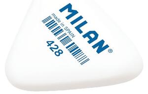 Milan Гума за молив 428, триъгълна, голяма, бяла