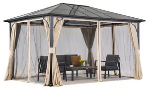 Модерна градинска беседка Santiago Premium 3x3,6 м Garden Point бежова
