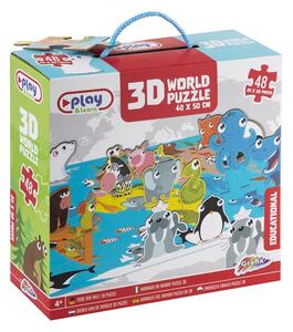 Grafix 3D пъзел Диви животни, 40 х 50 cm, 48 части