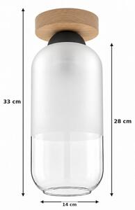 BRILAGI - LED таванно осветително тяло RETRO GLASS 1xE27/60W/230V Ø 14 см дъб/бял