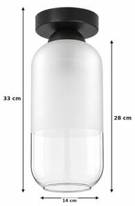 BRILAGI - LED таванно осветително тяло RETRO GLASS 1xE27/60W/230V Ø 14 см черно/бяло
