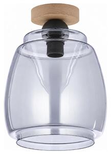 BRILAGI - LED таванно осветително тяло R GLASS 1xE27/60W/230V Ø 26 cm дъб/опушено сиво