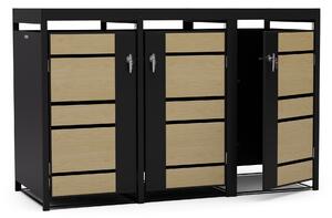 Blumfeldt BinSafe, контейнер за отпадъци, 3 кофи за отпадъци, 240 л, заключващо се, поцинкована стомана, устойчива на атмосферни влияния