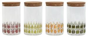 Лодка Home ESPRIT Жълт Зелен Естествен Kорк Силикон Боросиликатно Стъкло Shabby Chic 1 L (4 броя)