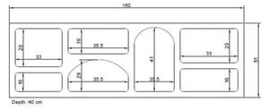 Бял стенен рафт на няколко нива 160 cm Lorin – Kalune Design