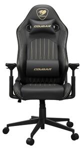Геймърски стол Cougar Gaming Explore Royal, до 120kg, PVC кожа, заключване в позиция, 3D регулируеми подлакътници, черен
