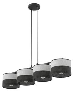 Полилей на кабел KARBON 4xE27/15W/230V черен/сив