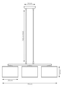Полилей на кабел ECO 3xE27/15W/230V бежов/ратан