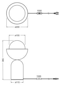 Osram - Настолна лампа DECOR BOWL 1xE14/25W/230V синя/розова