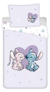 Единично детско памучно спално бельо 140x200 cm Lilo and Stitch "Heart" – Jerry Fabrics