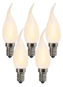 Комплект от 5 LED крушки E14 матови свещи BXS35 1W 100 лумена 2200K