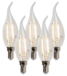 Комплект от 5 E14 димируеми LED нишки крушки свещ 250lm 2700K