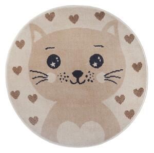 Бежов детски килим ø 100 cm Cat - Hanse Home