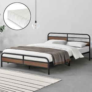 Metal Bed Aarau 180x200 cm with Cold Foam Mattress Black