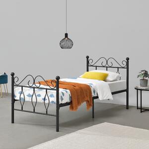 Metal Bed Abolda 90x200 cm Double Bed up to 200kg Black