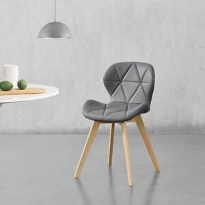 Dining chair Älmhult set of 2 81x57 cm faux leather beech chairs living room chair kitchen chair gray