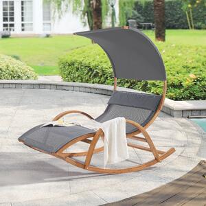 Rocking Lounger Kasos 181x135x190cm Dark Grey by