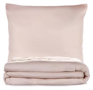 Бежово двойно удължено спално бельо от памучен сатен 240x220 cm Elegant – Mijolnir